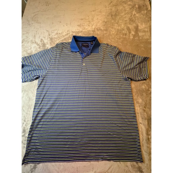 Austin Reed Other - Austin Reed London Shirt Mens XXL Blue Green StripePolo Double Mercerized Cotton